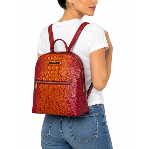 Brahmin Handbags - Brahmin Felicity Melbourne Leather Backpack Passion Fruit Sunset